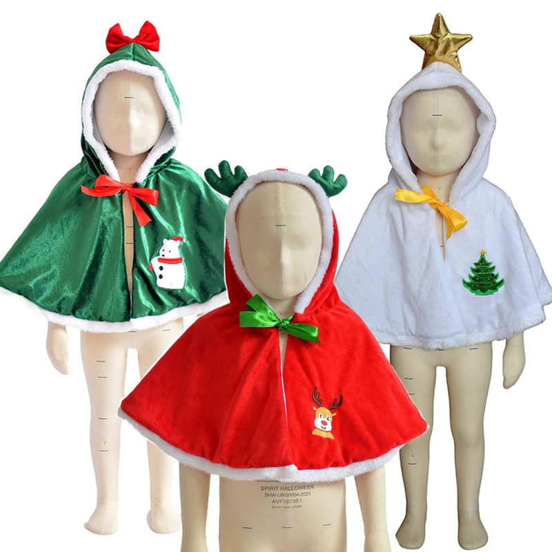 Elf Costume Christmas - 그린 엘프 크리스마스 후드 판초 새해