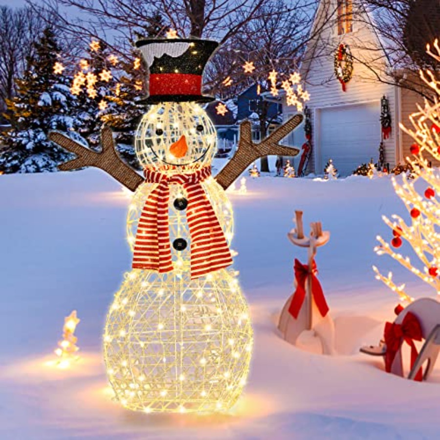 Christmas Lights Outdoor - 크리스마스 야외 조명 눈사람 마당 장식,