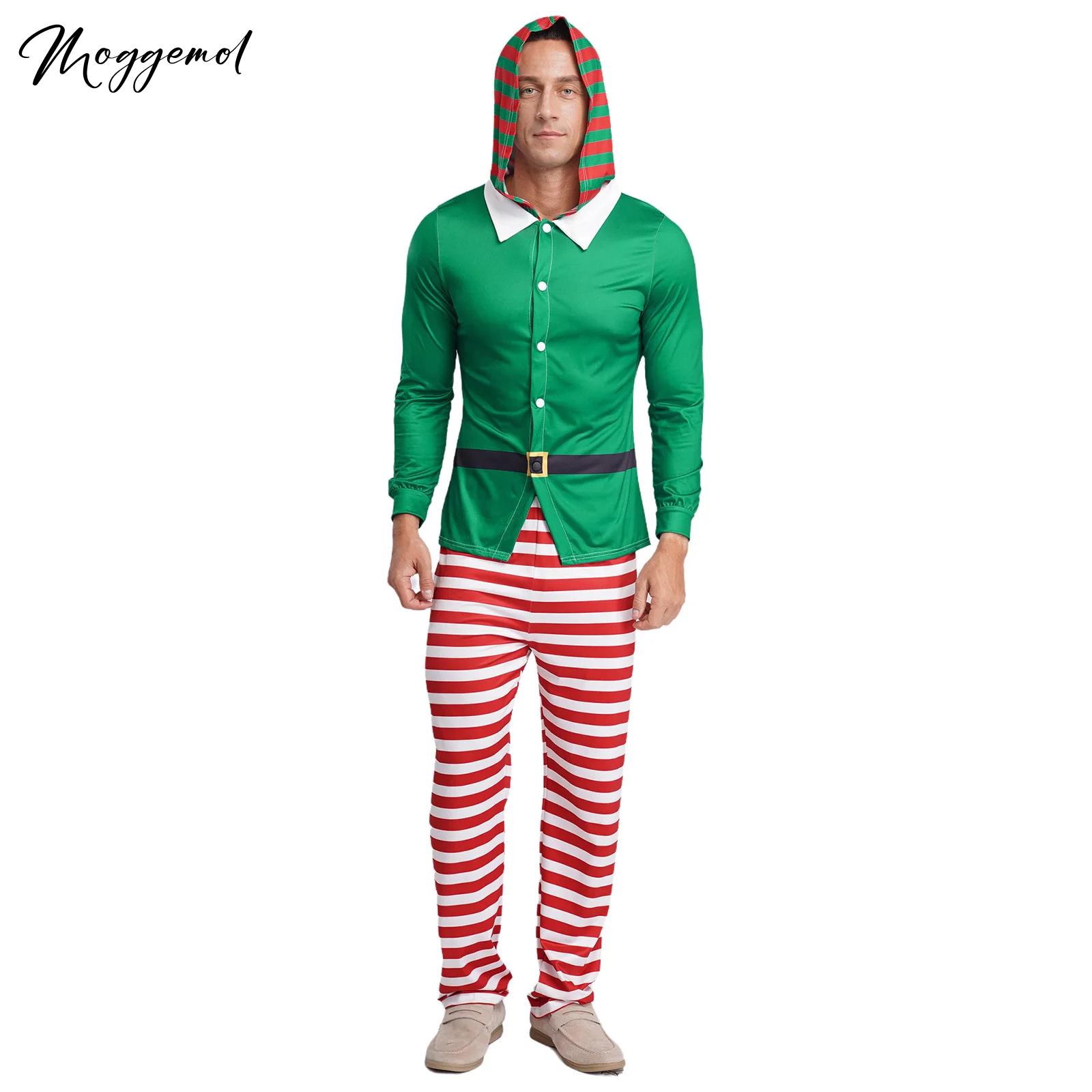Elf Costume Christmas - 남성용 크리스마스 엘프 파자마 파티 코스프레