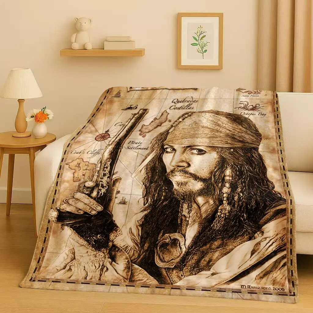 Christmas Throw Blanket - 3D 캐리비안의 해적 잭 스패로우 조니
