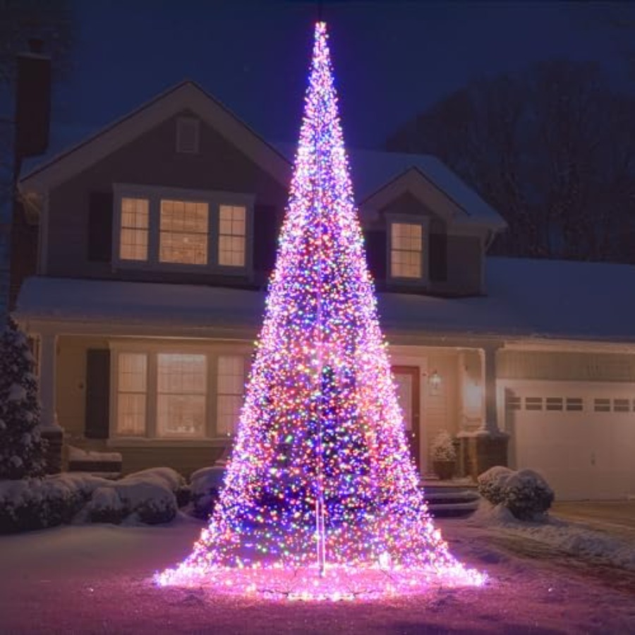 Christmas Lights Outdoor - 야외용 깃대 LED 크리스마스 트리 33FT
