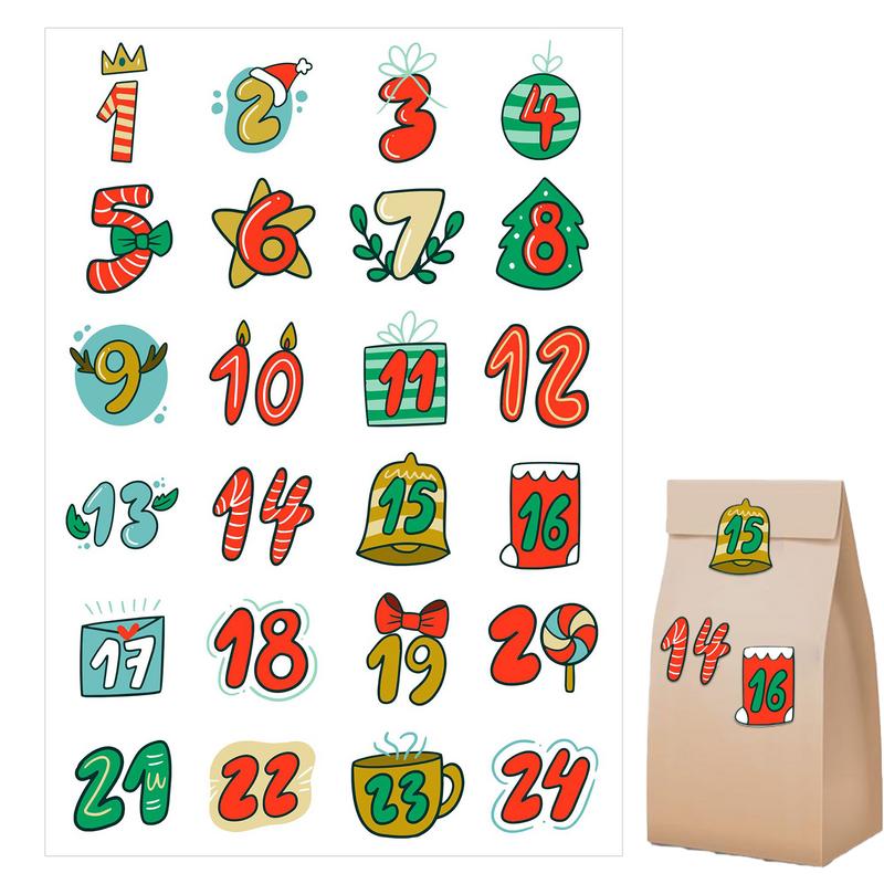 Advent Calendar Gift - 강림절 달력 번호 스티커, 수제 쿠키