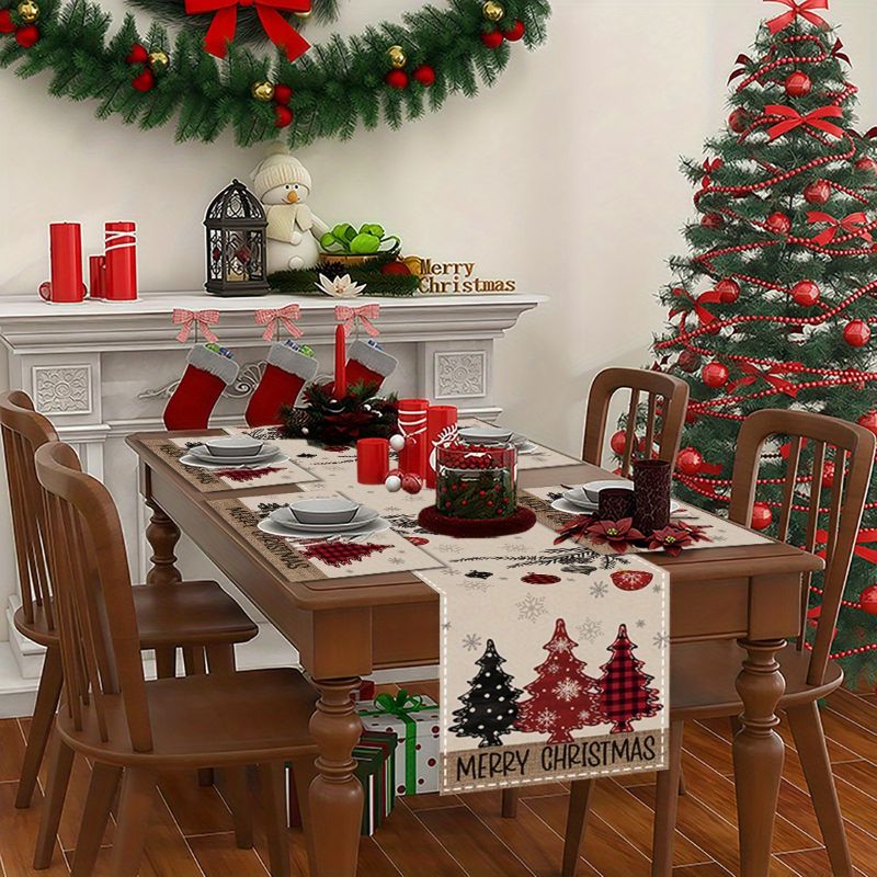 미국 컨트리 크리스마스 테이블 러너 플레이스매트 세트  - Christmas Table Runner 리뷰 및 가격