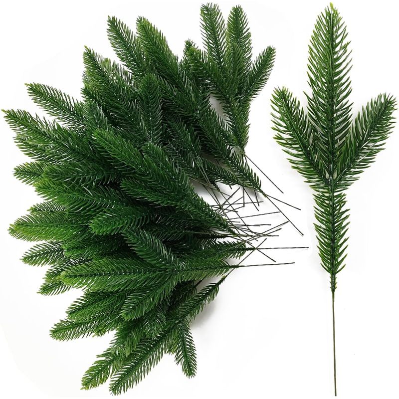 인공 소나무 가지, 가짜 소나무 잎, 녹색 장식품, D - Christmas Wreath Fake 리뷰 및 가격