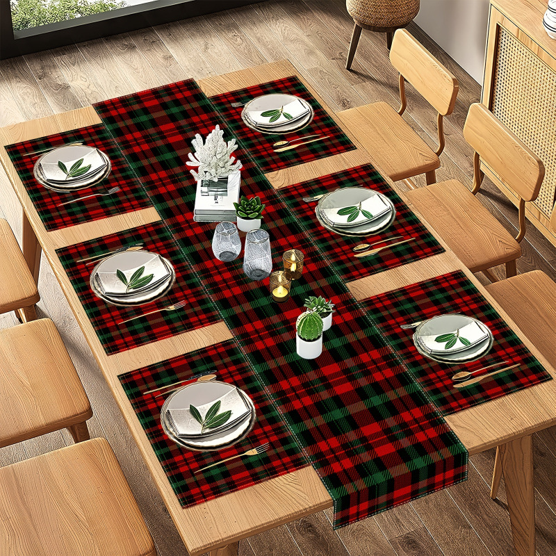 7피스 크리스마스 테이블 매트 및 테이블 러너 세트는  - Christmas Table Runner 리뷰 및 가격