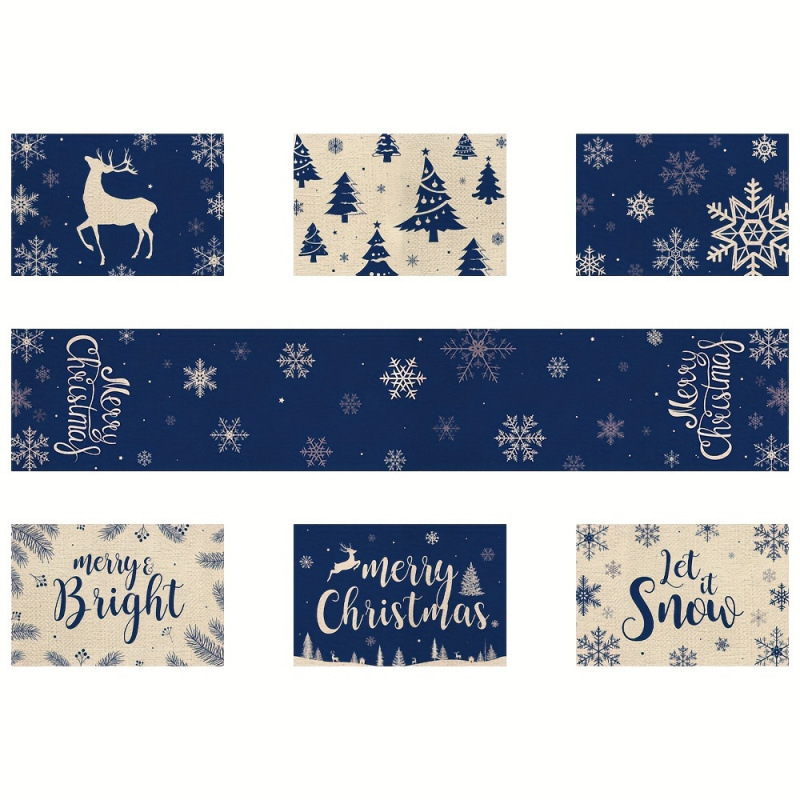 7피스 크리스마스 테이블 매트 및 테이블 러너 세트는  - Christmas Table Runner 리뷰 및 가격