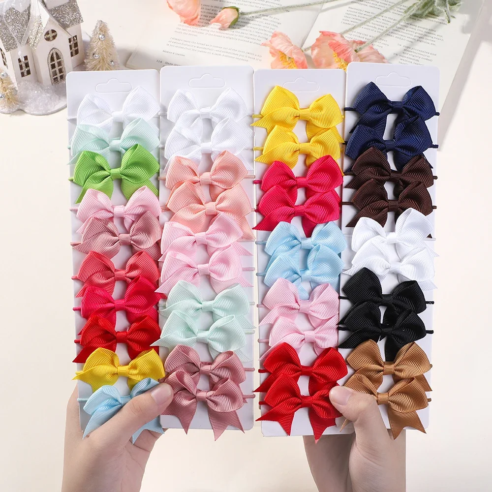 10Pcs 활 탄성 머리 고무 밴드 헤어 넥타이 리본  - Ribbon Bow Gift 리뷰 및 가격