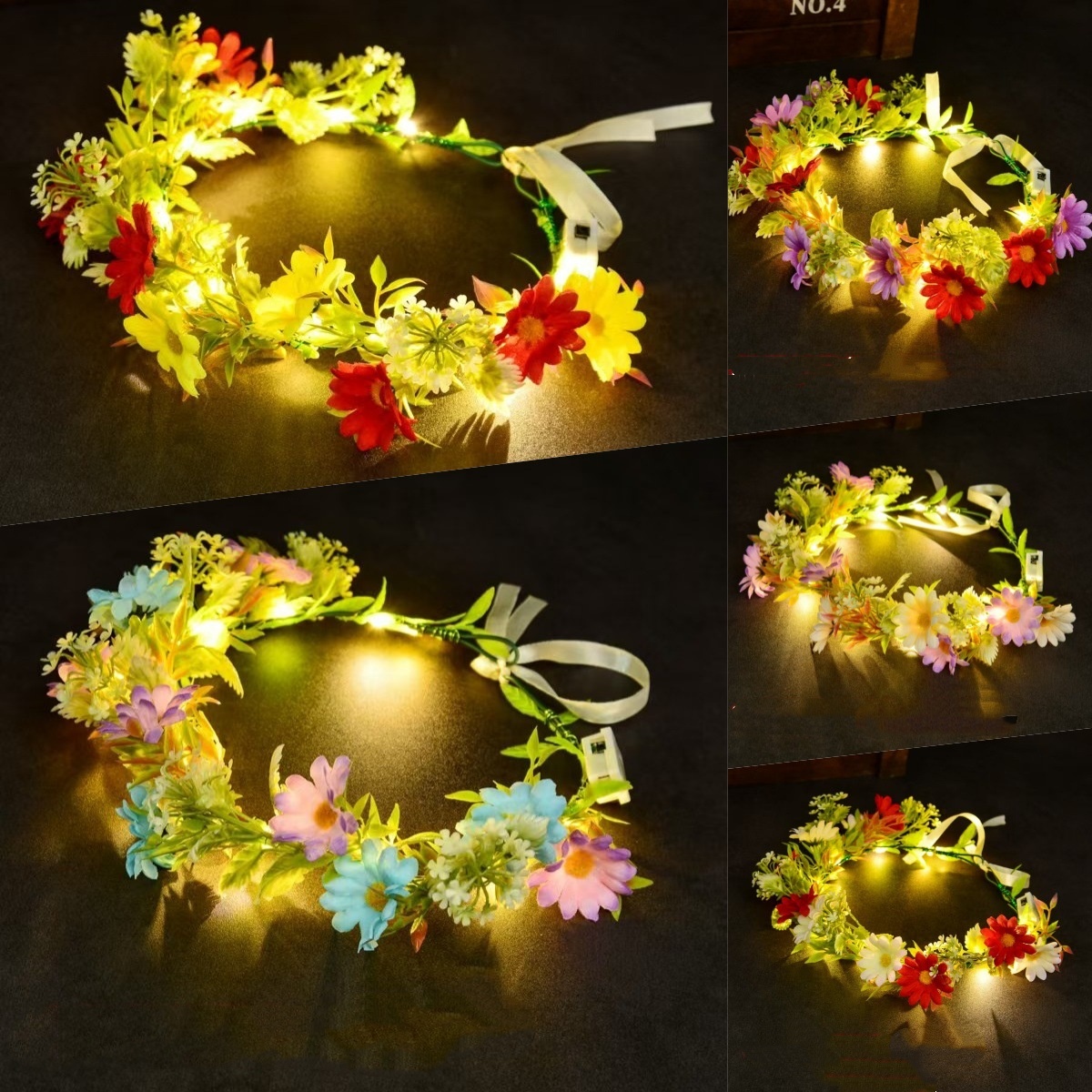 빛나는 꽃 화환 LED 꽃 왕관 빛나는 머리 장식 요정 - Led Fairy String Lights 리뷰 및 가격