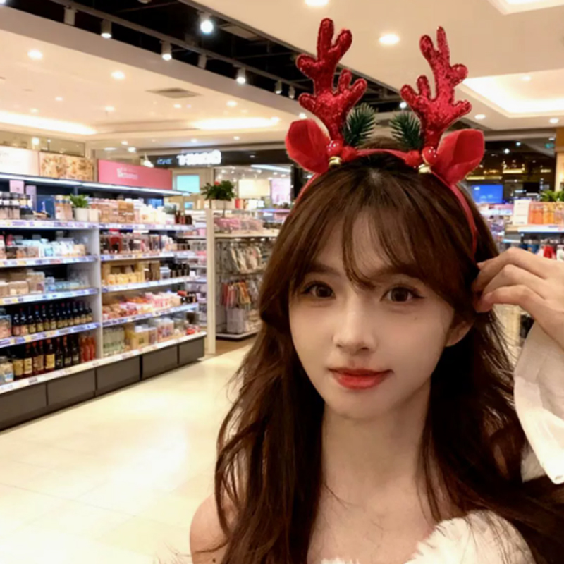 크리스마스 반짝이 사슴뿔 머리띠 파티 코스튬 헤드웨어  - Reindeer Antlers Headband 리뷰 및 가격