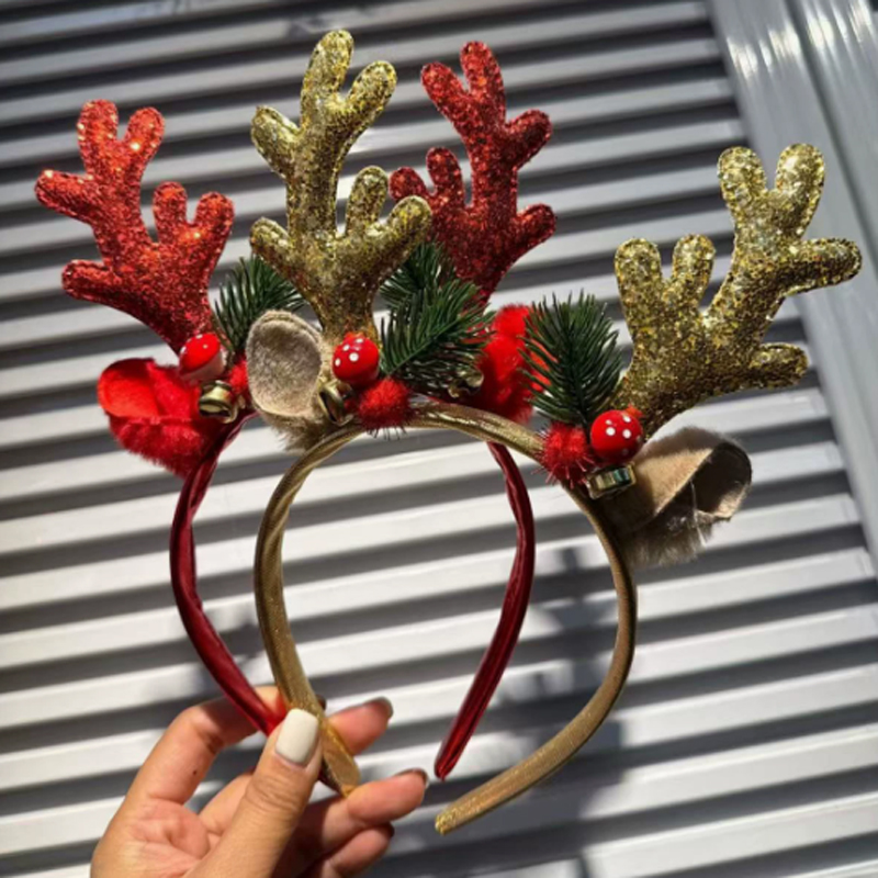 크리스마스 반짝이 사슴뿔 머리띠 파티 코스튬 헤드웨어  - Reindeer Antlers Headband 리뷰 및 가격