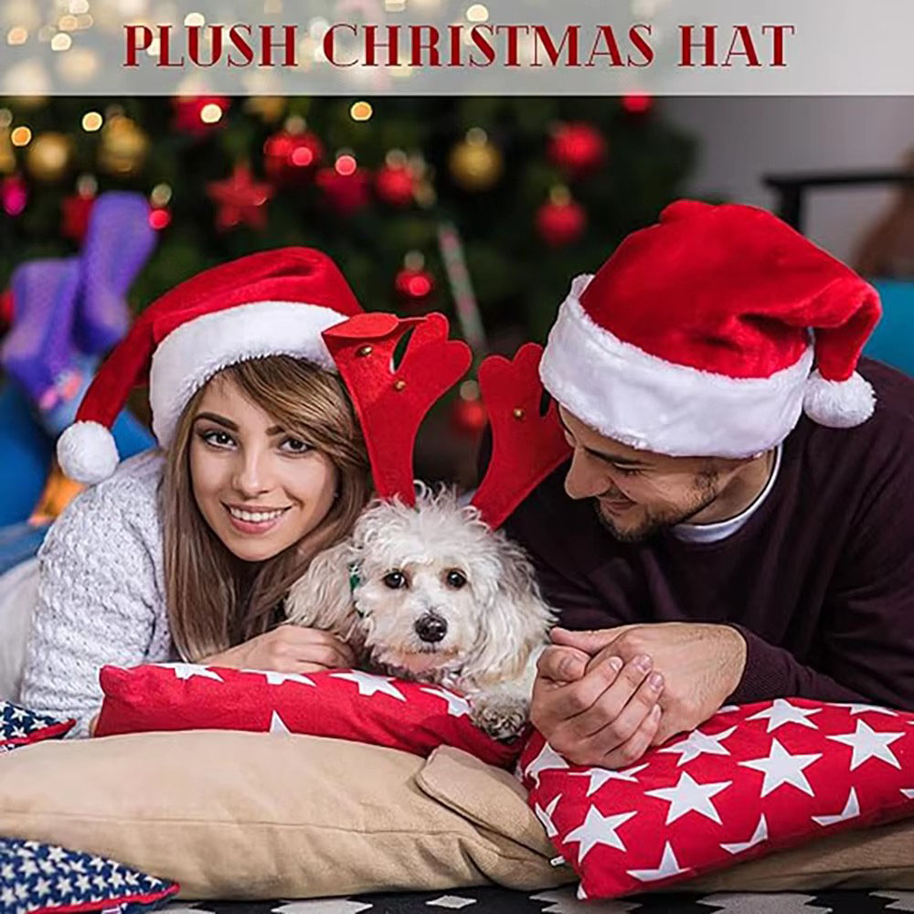 새로운 크리스마스 모자 성인 어린이용 볼 플러시 단색  - Santa Hat Plush 리뷰 및 가격