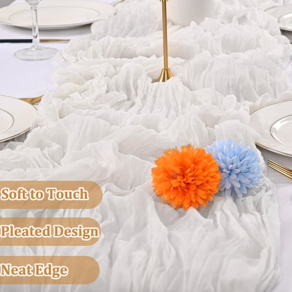 90x400CM 치즈클로스 테이블 러너, 흰색 웨딩 치 - Christmas Table Runner 리뷰 및 가격