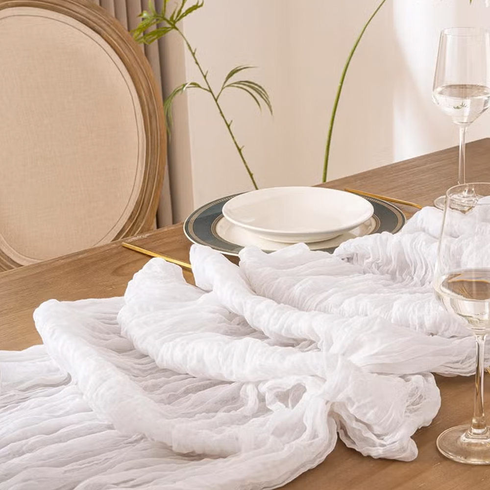 90x400CM 치즈클로스 테이블 러너, 흰색 웨딩 치 - Christmas Table Runner 리뷰 및 가격