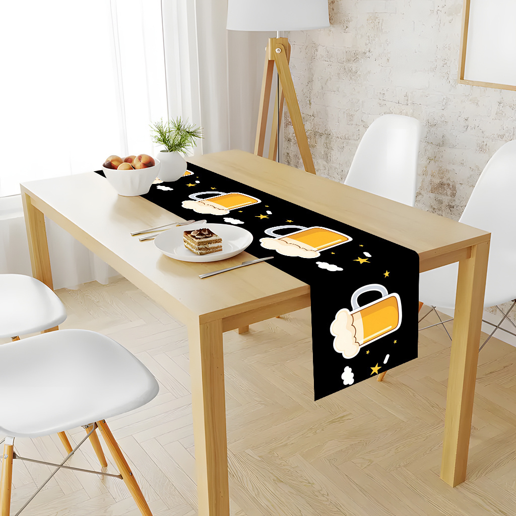 1pc 2D 플랫 인쇄 테이블 러너 맥주 머그잔 패턴  - Christmas Table Runner 리뷰 및 가격