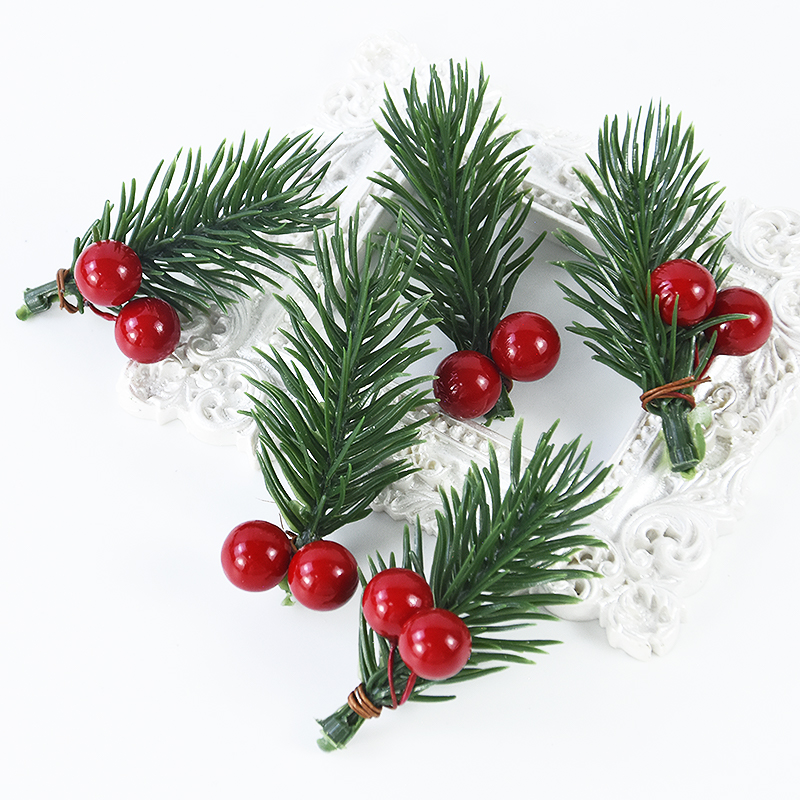 10pcs 크리스마스 베리 소나무 콘 홀리 가지 인공  - Christmas Tree Artificial 리뷰 및 가격