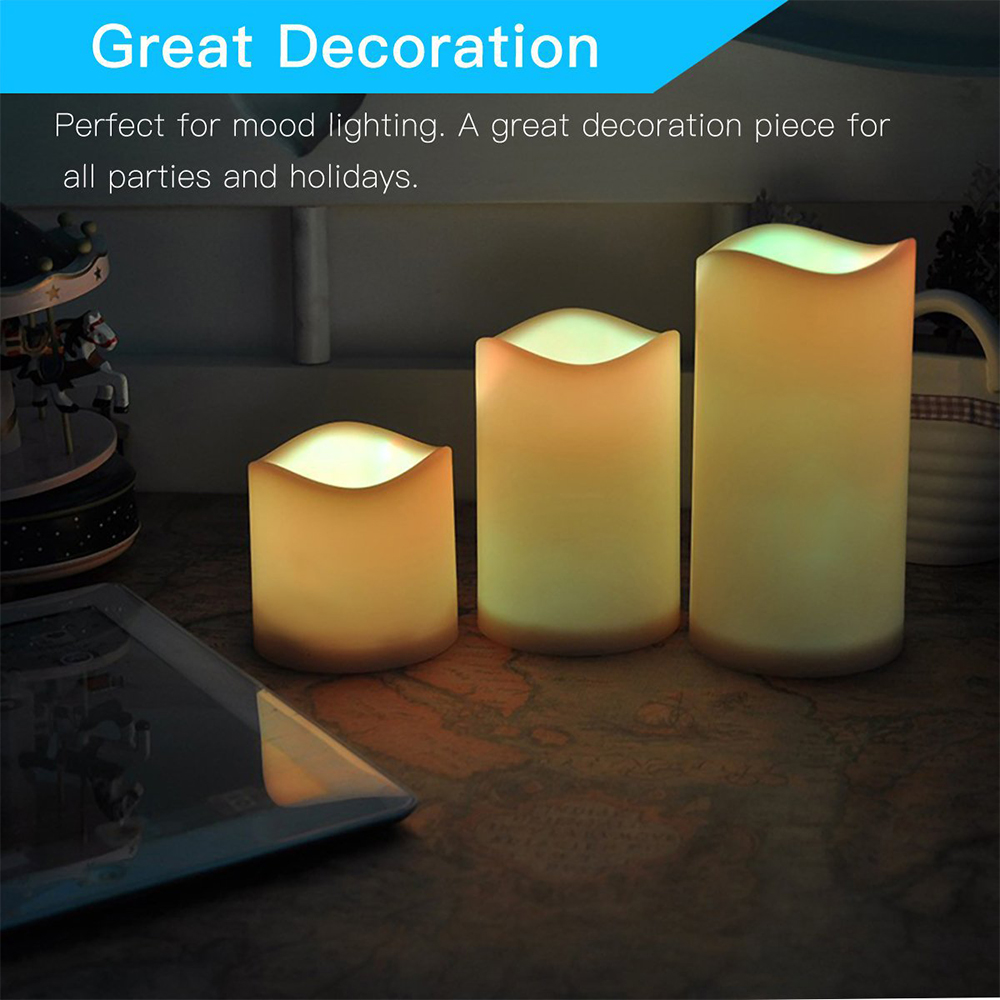 3개/세트 LED 무불꽃 깜박이는 양초, LED 기둥  - Holiday Candle Set 리뷰 및 가격