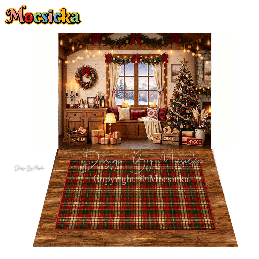 Mocsicka 레트로 캐빈 크리스마스 룸 배경 사진  - Christmas Throw Blanket 리뷰 및 가격