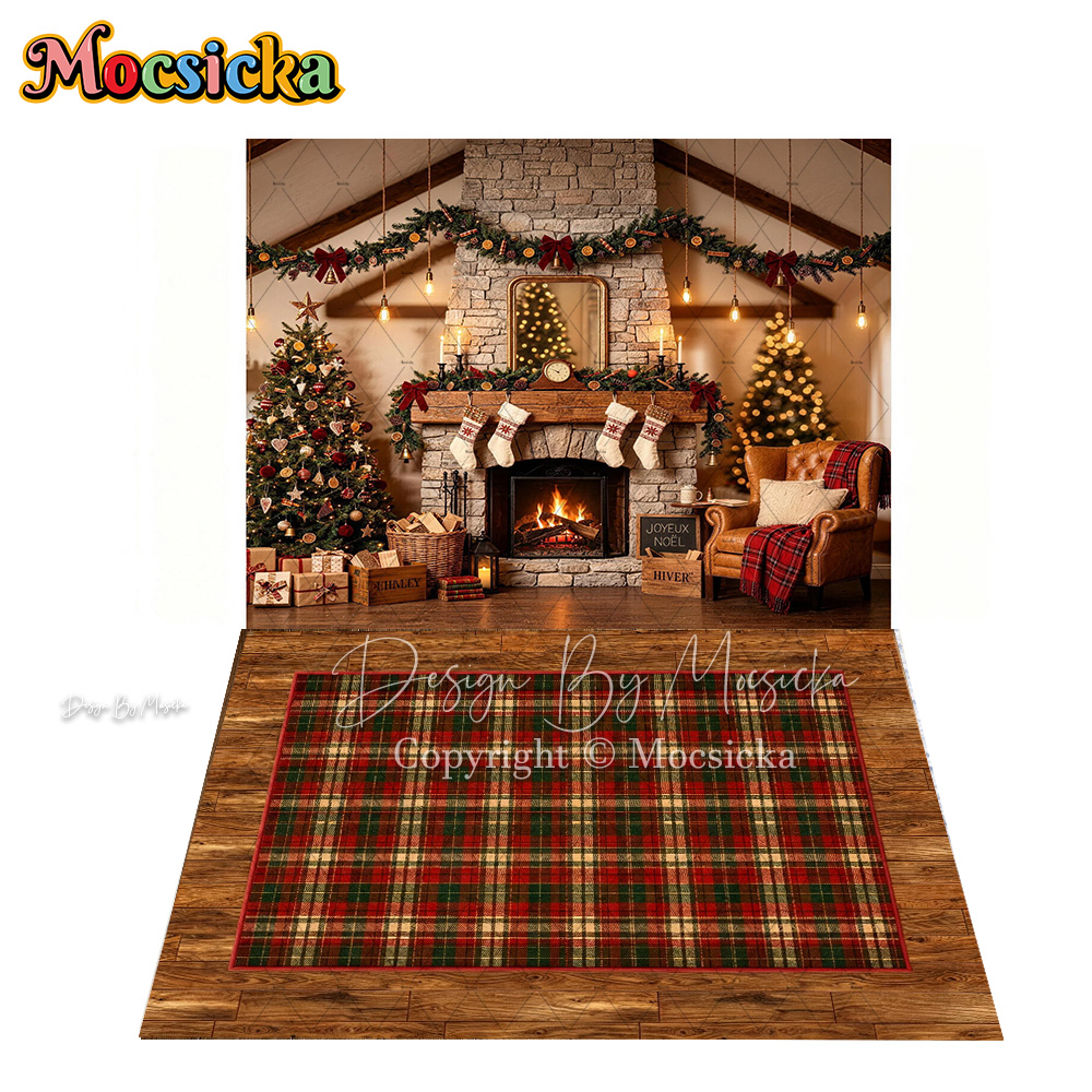 Mocsicka 레트로 캐빈 크리스마스 룸 배경 사진  - Christmas Throw Blanket 리뷰 및 가격