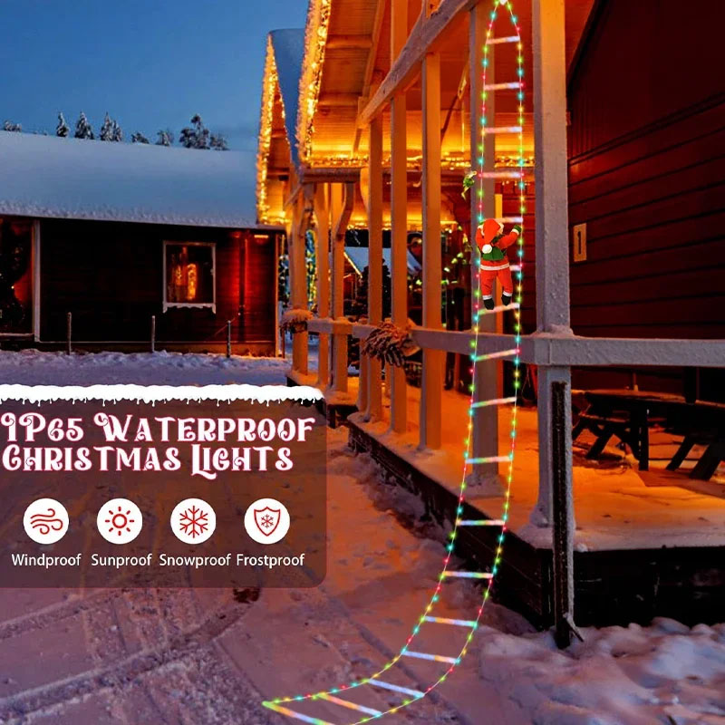 LED 크리스마스 조명 산타클로스 장식 사다리형 조명줄 - Christmas Lights Outdoor 리뷰 및 가격
