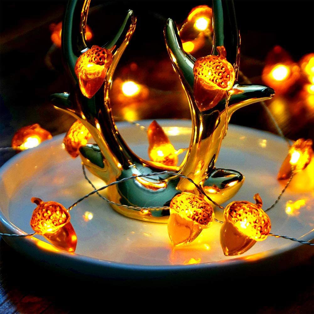 LED 30 개 도토리 스트링 조명, 추수감사절 장식, - Led Fairy String Lights 리뷰 및 가격