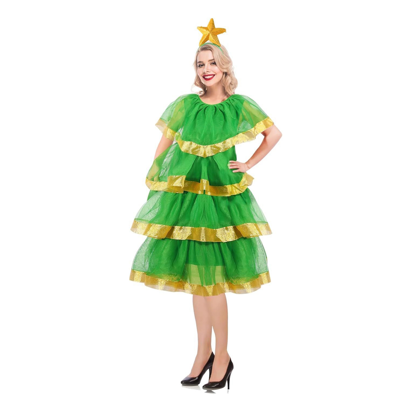 크리스마스 레이디 크리스마스 트리 파티 공연 드레스 성 - Elf Costume Christmas 리뷰 및 가격