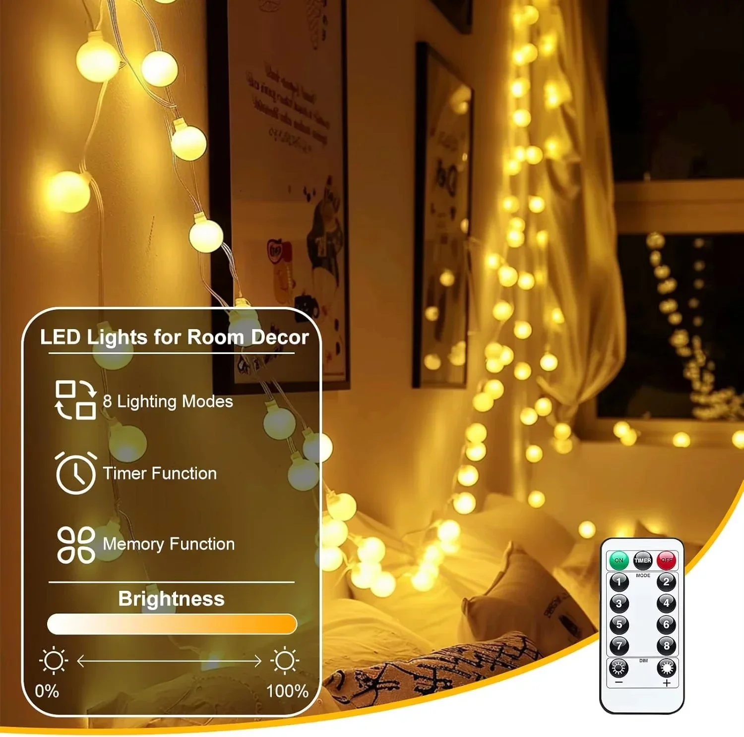 USB LED 볼 스트링 라이트 6M 10M 따뜻한 백 - Led Fairy String Lights 리뷰 및 가격