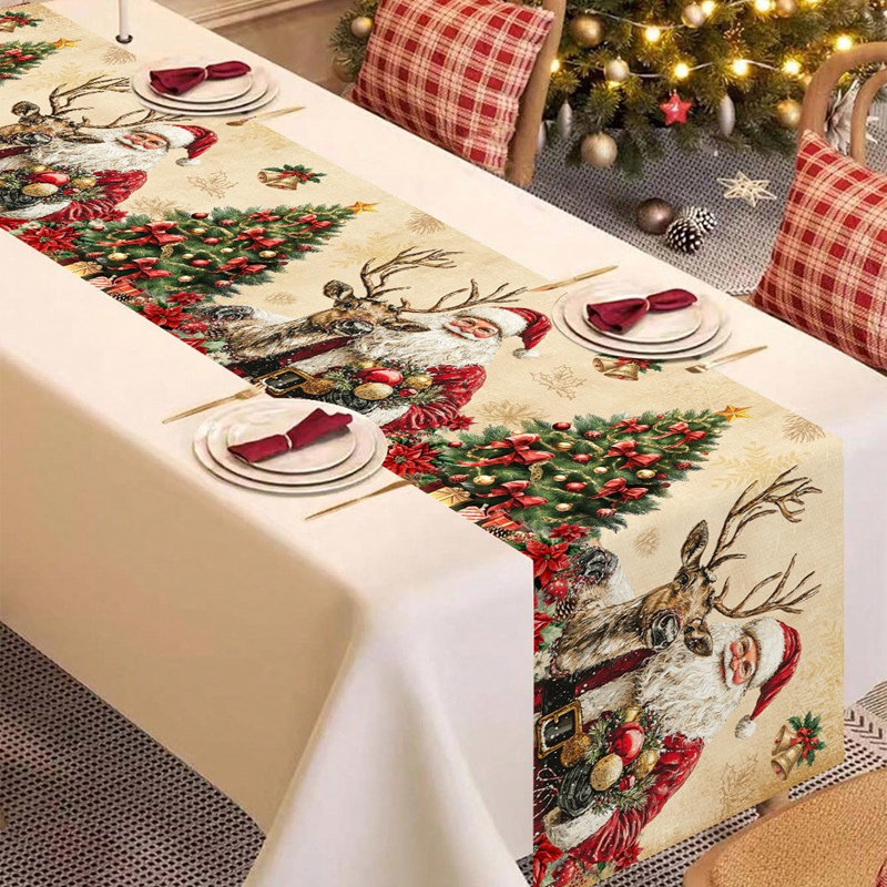 빈티지 크리스마스 테이블 러너 레트로 산타클로스 테이블 - Christmas Table Runner 리뷰 및 가격