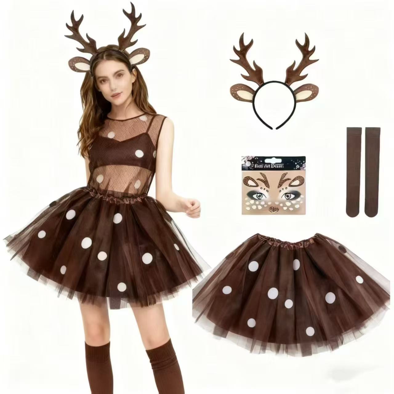 순록 의상 세트 뿔 머리띠와 꼬리 갈색 튤 튀튀 스커트 - Reindeer Antlers Headband 리뷰 및 가격