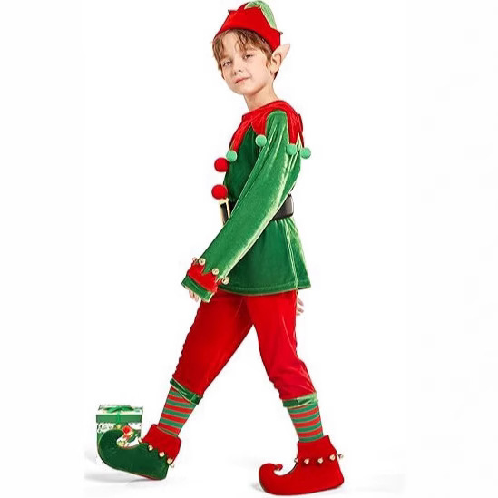 크리스마스 엘프 의상 세트, 녹색 빨간색 벨벳 의상,  - Elf Costume Christmas 리뷰 및 가격