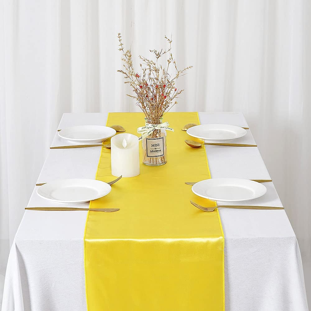 결혼식 연회 테이블 장식을위한 12x108 인치 새틴  - Christmas Table Runner 리뷰 및 가격
