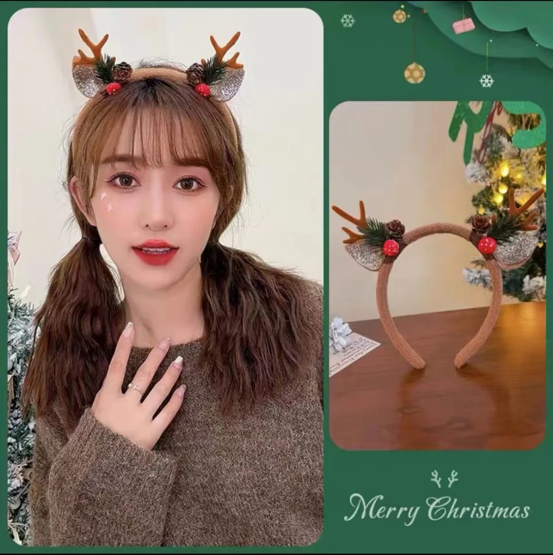 크리스마스 머리띠 순록 뿔 경적 꽃 헤어 밴드 걸쇠 모 - Reindeer Antlers Headband 리뷰 및 가격