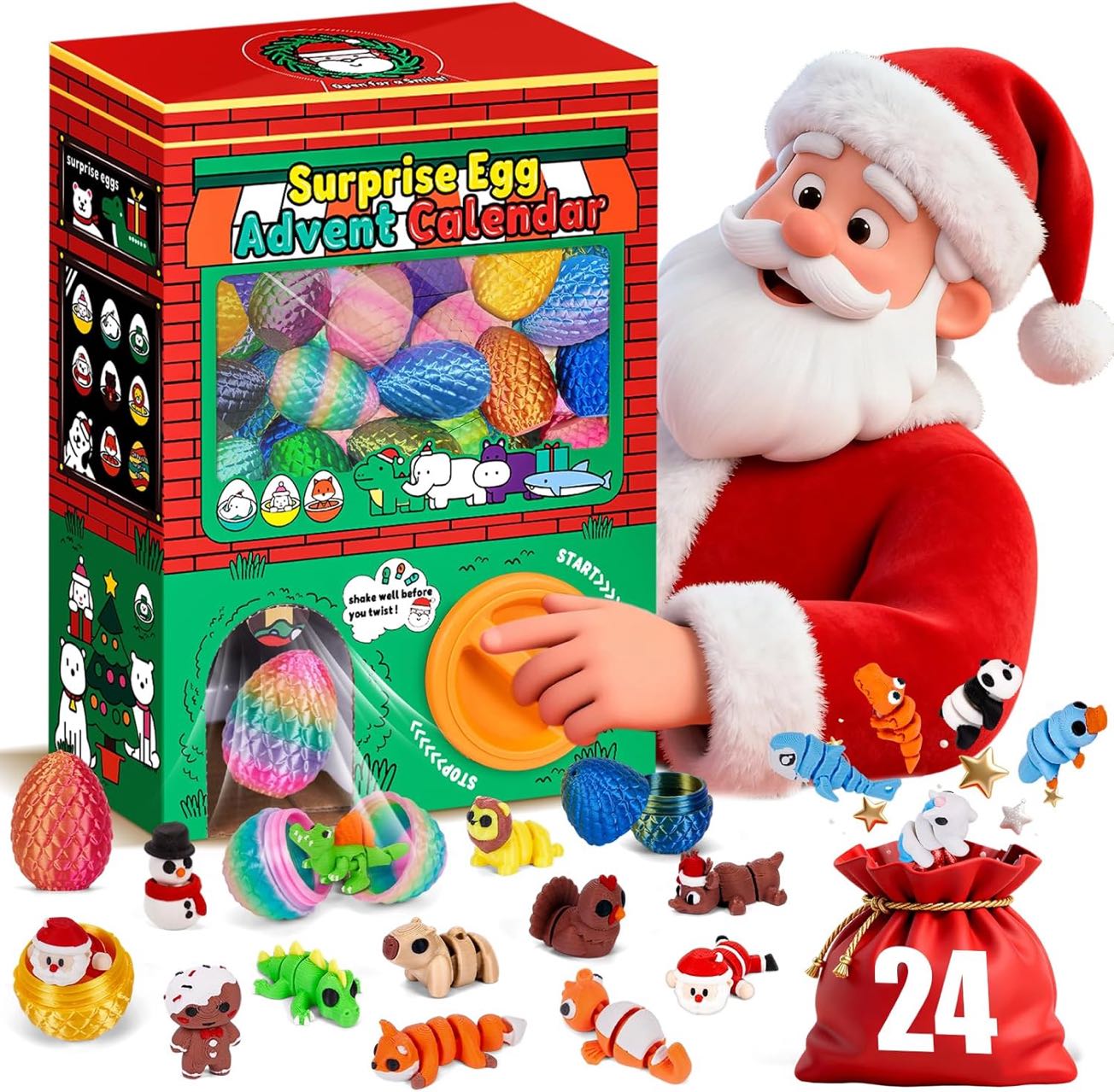 24개 3D 프린팅 서프라이즈 에그 블라인드 박스 피젯 - Advent Calendar Gift 리뷰 및 가격